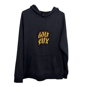 Birds of Condor Hoodie Mens Large Black Golf Sux Flame Graphic Pullover